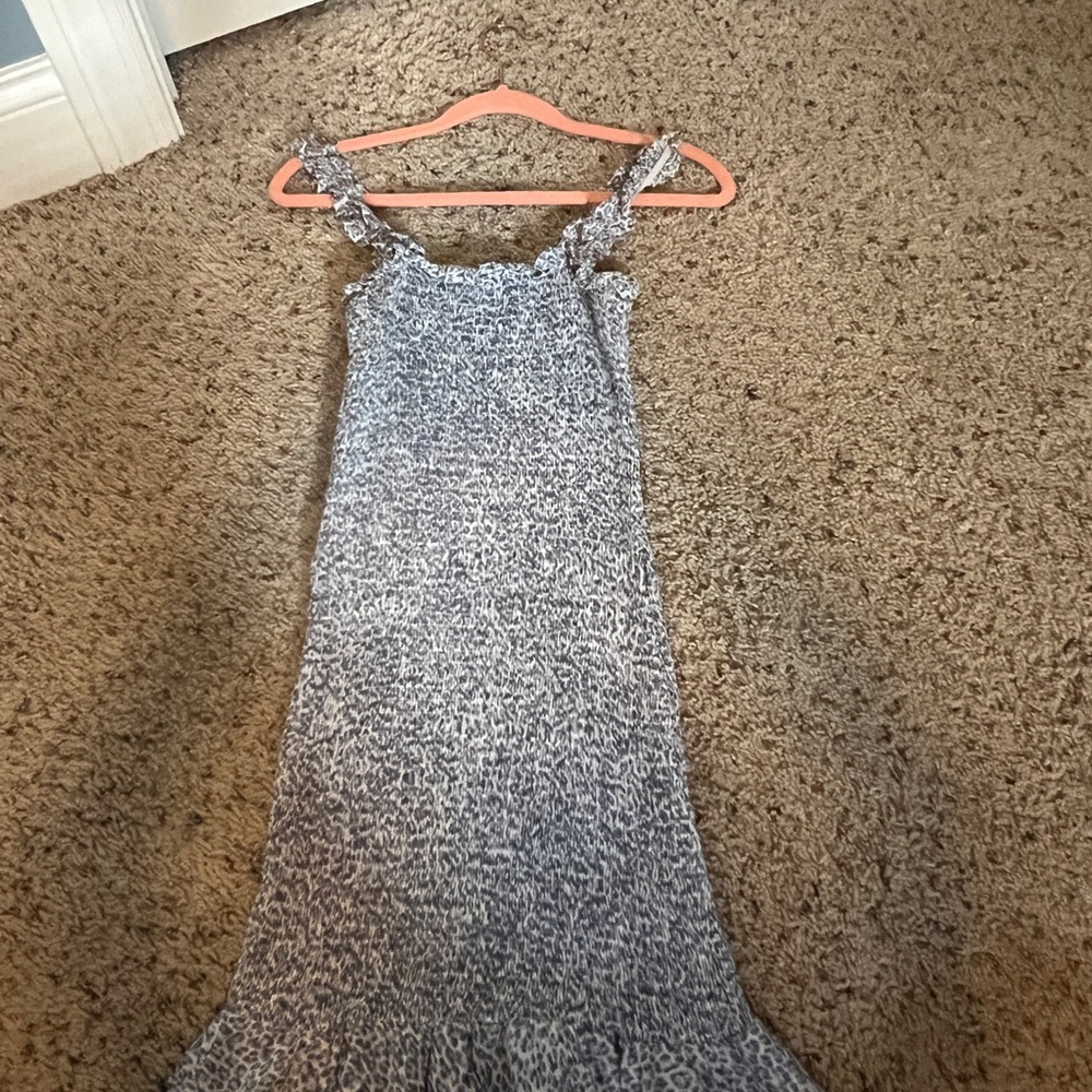 Blue Leopard Print Dress